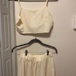 Linen look matching set